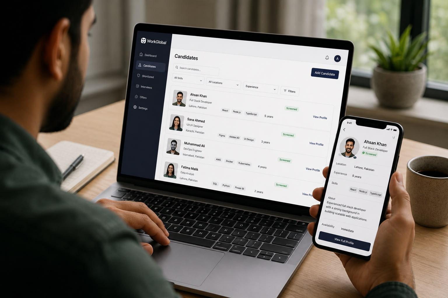 The WorkGlobal candidate app